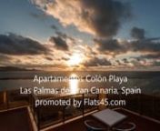 Booking:http://book.Flats45.comVideo channel: http://s.ads21.net/vsxfuOur website: http://Flats45.comLink in Bio: http://Pic2Rate.com/flats45 Set on Las Canteras promenade, in Las Palmas de Gran Canaria, Apartamentos Colón Playa is 300 m from Puerto de la Luz and the Santa Catalina park. It features a shared rooftop sun terrace and well-equipped apartments.nnEach apartment in Colón Playa comes with a kitchen, a private bathroom and a lounge with sleeping area. There is a satellite