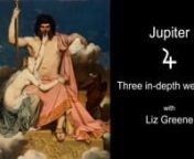 This series of three in-depth webinars on the planetary symbol of Jupiter were given by world renowned astrologer Liz Greene for MISPA and the CPA in 2021.nnJupiter: ‘Great Benefic’ or the Joker in the Pack?nnJupiter, known in Greek myth as Zeus, king of the gods, has been perceived for centuries as the ‘Great Benefic’, and many astrologers assume that this planet will always herald good fortune, opportunities for betterment, and material and emotional rewards. Sometimes this interpretat