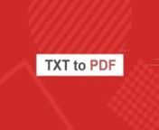 Easy and fast way to convert your text files to PDF documents with free online TXT to PDF converter. Open the tool, browse your .txt file and click on Convert button. In a few seconds, you can download your converter PDF file. Tool URL: https://gorillapdf.com/txt-to-pdf