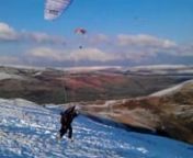 Mark Bosher, Peak Airsports http://www.peakairsports.com, flys the AirDesign Rise, http://ad-gliders.com/en/, on a beautiful winters day above Mam Tor, Derbyshire.