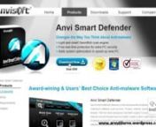 More info in here:nnhttp://arvutiturve.wordpress.com/2012/05/09/reaalajakaitsega-tasuta-torjeprogramm-enamiku-pahavara-vastu-smart-defender-free/nnAnvi Smart Defender delivers smart and powerful protection against malicious software, such as virus, Trojans, adware, spyware, bots and other threats. With the newly designed swordfish engine, it scans and detects Internet security threats fast and lightly. It adds system optimization function to speed up slow PC and provides cloud scan feature to gi