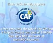Building on the project we launch this second video more focused on the CAF program, Bill Walton and their efforts to make this fundraiser a success!nCome help Vavi and the Challenged Athletes Foundation as we rally through ROC Race and help raise &#36;50,000. ncheck out more at:nrocrace.stayclassy.org/del-mar/events/ridiculous-obstacle-challenge/e10154nsee how you can get yourself a VIP package and more!