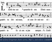 30th Sunday in Ordinary Time, Years ABC (Ordinary Form) CLICK HERE for scores, Mp3’s, and practice videos Introit (Ps. 104:3-4, 1) Laetétur cor quaeréntium Dóminum: quaérite Dóminum, et confirmámini: quaérite fáciem ejus semper. Vs. Confitémini Dómino, et invocáte nomen ejus: annuntiáte inter gentes ópera ejus. Let the hearts of those who seek the Lord rejoice; seek the Lord and be strengthened; seek his face for evermore. Vs. Give thanks to the Lord and call upon his name; declar