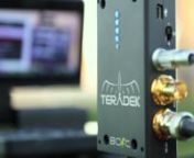 The Teradek Bolt is a wireless HD-SDI monitoring system that transmits zero delay* uncompressed HD video at full 1080p60 4:2:2 fidelity. Bolt transmits video using WSDI Pro™, which provides a wireless range of up to 300ft and can coexist with other wireless equipment. nnBolt receivers come in HDMI and 3G-SDI varieties, with the 3G-SDI model shipping with dual outputs. nnBolt can transmit to multiple receivers simultaneously and can output into a Teradek Cube, which allows you to monitor with z