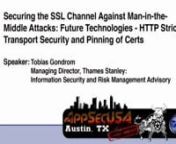 Title: Securing the SSL channel against man-in-the-middle attacks: Future technologies - HTTP Strict Transport Security and Pinning of CertsnnAbstractnIn the last year, 2011, major trusted CAs providing trusted certificates for SSL/TLS in browser scenarios were compromised (e.g. as seen in the Diginotar breach) and based on the current trust models (trusting all registered CAs equally for all domains) exposed vital web applications to the risk of man-in-the-middle attacks. Several approaches are