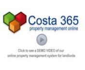 Log on to your property in Spain from your own home with Costa365, our unique online login system for landlords.nNow you will have 24 hours access to your property, any day of the year!nSee up to date activity notes, financial transactions, details of your property, rental viewings, your tax returns and more.nn* Easy to use user interfacen* Property management notesn* Rental updatesn* Viewing recordsn* Details of accountancy and insurance servicesnnEasy to use user interfacen