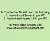 Content Managment System (CMS) complete Training Part 1nHow to Install wampserver in your PC...nJoomla Installation in urdu/Hindi...nDownload All Type of Registered softwarenSend FREE SMS, Link Submission, Tips and Tricks,Software Request Zone nwww.virtualsoftzone.blogspot.com