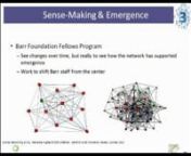 Many nonprofits and foundations have been using social network analysis (SNA) and organizational network analysis (ONA) techniques in program assessment, planning, and measurement. This webinar reviews a number of techniques that are being used and the ways that the results of network analysis are informing and supporting the ways that nonprofits are leveraging networks to achieve greater good by creating, facilitating, and weaving networks.