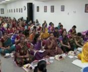 Lalita Sahasranama puja performed by 108 ladies under direction of Sri Karunamaya (Subbarao Kompella) on April 6, 2012 at the Mandir.