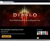 Today With This video tutorial going to Show you how to Get Diablo 3 Guest Pass for free on Your PC!. If you need to Get Diablo 3 Guest Pass keys For Free visit following web site and download it for free!nnhttp://www.diablo3guestpassfree.blogspot.com/nnOnce you download your tool, just follow the video tutorial, After following correct steps you will able to Access to Diablo 3 Guest Pass for free. Any questions send me a pm or comment on web site. Enjoy guys!nnGame Info - Diablo III picks up th