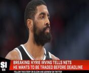 Brooklyn Nets point guard Kyrie Irving has requested a trade and would like to be moved by the trade deadline on February 9th, The Athletic’s Shams Charania reports.