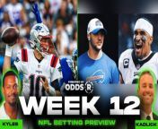 Prepare for an in-depth analysis of the Week12 betting scene with our distinguished hosts, Taylor Kyles from CLNS Media and Mike Kadlick of WEEI.&#60;br/&#62;&#60;br/&#62;In this wagering segment powered by OddsR, Taylor and Mike will delve into the FanDuel Sportsbook odds for the match-up between the New England Patriots and the New York Giants as well as other AFC East clashes. Their sharp insights aim to provide priceless guidance for those keen on betting or simply wishing to grasp a richer comprehension of the matches.&#60;br/&#62;&#60;br/&#62;&#60;br/&#62;SeatGeek! Use code DREAMERSPRO for &#36;20 off your first SeatGeek order! Visit SeatGeek.com and use code DREAMERSPRO when you checkout! With NFL, NBA and NHL seasons in full swing and the NBA starting soon, you don’t want to miss out - SeatGeek has your tickets to every game!&#60;br/&#62;&#60;br/&#62;&#60;br/&#62;FanDuel Sportsbook, the exclusive wagering parter of the CLNS Media NetworkRight now, NEW customers get ONE HUNDRED AND FIFTY DOLLARS in BONUS BETS with any winning FIVE DOLLAR MONEYLINE BET! So, visit https://FanDuel.com/BOSTON and kick off the NFL season. FanDuel, Official Partner of the NFL. 21+ and present in MA. Hope is here. First online real money wager only. &#36;5 pregame moneyline wager required. First onlinereal money wager only. &#36;10 first deposit required. Bonus issued as nonwithdrawable bonus bets that expire 7 days after receipt. See terms at sportsbook.fanduel.com. GamblingHelpLineMa.org or call (800)-327-5050 for 24/7 support. Play it smart from the start! GameSenseMA.com or call 1-800-GAM-1234.&#60;br/&#62;&#60;br/&#62;Ever wished you could navigate the betting field with the confidence of a pro Download the Odds-R App! They&#39;re not a sportsbook, but they&#39;re the sports betting advisor you&#39;ve always needed. Patriots Press Pass viewers get a 30-day free trial! Elevate your game day and join the smart betting revolution! Go get it at https://oddsr.com/presspass&#60;br/&#62;&#60;br/&#62;Visit https://factormeals.com/PRESSPASS50 to get 50% off your first box! Factor is America’s #1 Ready-To-Eat Meal Kit, can help you fuel up fast with ready-to-eat meals delivered straight to your door.
