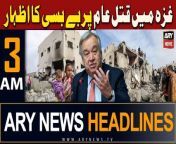 #headlines #gaza #pmshehbazsharif #PTI #arynews #unitedstates #russia #israelpalestineconflict &#60;br/&#62;&#60;br/&#62;۔UN chief to visit Gaza border in new plea for truce&#60;br/&#62;&#60;br/&#62;۔Pakistan to implement five-year road map for economic progress: Dar&#60;br/&#62;&#60;br/&#62;۔Senate Polls: MQM-P undecided over supporting Vawda, final candidates&#60;br/&#62;&#60;br/&#62;۔COAS Asim Munir, Saudi Defense Minister discuss bilateral cooperation&#60;br/&#62;&#60;br/&#62;Follow the ARY News channel on WhatsApp: https://bit.ly/46e5HzY&#60;br/&#62;&#60;br/&#62;Subscribe to our channel and press the bell icon for latest news updates: http://bit.ly/3e0SwKP&#60;br/&#62;&#60;br/&#62;ARY News is a leading Pakistani news channel that promises to bring you factual and timely international stories and stories about Pakistan, sports, entertainment, and business, amid others.&#60;br/&#62;&#60;br/&#62;Official Facebook: https://www.fb.com/arynewsasia&#60;br/&#62;&#60;br/&#62;Official Twitter: https://www.twitter.com/arynewsofficial&#60;br/&#62;&#60;br/&#62;Official Instagram: https://instagram.com/arynewstv&#60;br/&#62;&#60;br/&#62;Website: https://arynews.tv&#60;br/&#62;&#60;br/&#62;Watch ARY NEWS LIVE: http://live.arynews.tv&#60;br/&#62;&#60;br/&#62;Listen Live: http://live.arynews.tv/audio&#60;br/&#62;&#60;br/&#62;Listen Top of the hour Headlines, Bulletins &amp; Programs: https://soundcloud.com/arynewsofficial&#60;br/&#62;#ARYNews&#60;br/&#62;&#60;br/&#62;ARY News Official YouTube Channel.&#60;br/&#62;For more videos, subscribe to our channel and for suggestions please use the comment section.