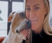 Sensitive pittie knows when anyone needs a hug — especially her mama