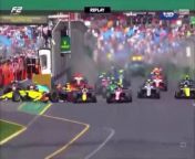 F2 2024 Australian Sprint Race Start Bortoleto Marti Crashes from distance formula geometry