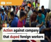 Ninety-four left without jobs, adequate food or proper living quarters.&#60;br/&#62;&#60;br/&#62;Read More: https://www.freemalaysiatoday.com/category/nation/2024/02/26/stern-action-to-be-taken-against-company-that-duped-bangladeshi-workers-in-cheras/&#60;br/&#62;&#60;br/&#62;Free Malaysia Today is an independent, bi-lingual news portal with a focus on Malaysian current affairs.&#60;br/&#62;&#60;br/&#62;Subscribe to our channel - http://bit.ly/2Qo08ry&#60;br/&#62;------------------------------------------------------------------------------------------------------------------------------------------------------&#60;br/&#62;Check us out at https://www.freemalaysiatoday.com&#60;br/&#62;Follow FMT on Facebook: http://bit.ly/2Rn6xEV&#60;br/&#62;Follow FMT on Dailymotion: https://bit.ly/2WGITHM&#60;br/&#62;Follow FMT on Twitter: http://bit.ly/2OCwH8a &#60;br/&#62;Follow FMT on Instagram: https://bit.ly/2OKJbc6&#60;br/&#62;Follow FMT on TikTok : https://bit.ly/3cpbWKK&#60;br/&#62;Follow FMT Telegram - https://bit.ly/2VUfOrv&#60;br/&#62;Follow FMT LinkedIn - https://bit.ly/3B1e8lN&#60;br/&#62;Follow FMT Lifestyle on Instagram: https://bit.ly/39dBDbe&#60;br/&#62;------------------------------------------------------------------------------------------------------------------------------------------------------&#60;br/&#62;Download FMT News App:&#60;br/&#62;Google Play – http://bit.ly/2YSuV46&#60;br/&#62;App Store – https://apple.co/2HNH7gZ&#60;br/&#62;Huawei AppGallery - https://bit.ly/2D2OpNP&#60;br/&#62;&#60;br/&#62;#FMTNews #BangladeshiWorkers #MigrantWorkers #HomeMinistry #HumanResourcesMinistry
