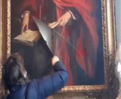 Pro-Palestine protesters slash historic painting at University of Cambridge from pro actress