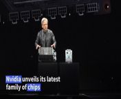 Nvidia CEO Jensen Huang unveils the firm&#39;s latest chips for powering artificial intelligence. &#92;