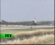 Video of the space shuttle &#39;Discovery&#39; landing at the Kennedy Space Center in Florida. It&#39;s coming back after a 13 day construction and maintenance mission at the International Space Station. It&#39;s also the final stop for the 27 year old ship, which has 39 space missions under its belt. The shuttle will be stripped of various components before towed off to its final resting place as a museum display. Discovery&#39;s sister ships - Endeavour and Atlantis - are also scheduled to be retired later this year. It will effectively end U.S. manned space flight, and instead American astronauts will be flying into orbit on Russia spacecraft. NASA has stated its intent to design and build replacement ships, but budget disagreements have so far blocked any progress.