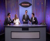 Jimmy and Neil Diamond team up against Natalie Portman and J.J. Abrams in the game Password.