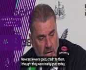 Tottenham Hotspur boss Ange Postecoglou admits he wasn&#39;t happy with the way Newcastle &#39;dictated the game&#39;.