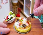 Perfect Miniature Steak Pizza In Mini Kitchen _ ASMR Cooking Mini Food from asmr duble bubble
