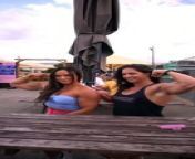 Watch Two Ladies Flexing Arm Muscles_Public Event from laurie potter gym
