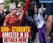 Student protests against Israel&#39;s actions in Gaza spread across US campuses, with over 550 arrests. Demonstrators urge universities to sever ties with companies aiding Israel and some call for disengagement from Israel itself. Clashes erupted at various campuses, leading to arrests and cancellations of events.&#60;br/&#62; &#60;br/&#62;#studentsprotestforpalestine #studentsprotestisrael #studentsprotestagainstisrael #studentsprotesthamas #Worldnews #IsraelHamas #Oneinda #Oneindia news &#60;br/&#62;~PR.320~ED.155~GR.122~HT.318~