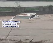 Flooding continues in China’s Guangdong after several days of major downpours. Precipitation records for April have been broken in many parts of the southern province, with powerful storms ushering in an earlier-than-normal start to the region&#39;s annual #flooding season.