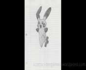 A pencil sketch, of a Plusle pokemon. Drawn by Scott Snider. Uploaded 04-23-2024.