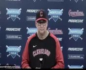 Zach Plesac talks after the Guardians&#39; 5-10 loss to the O