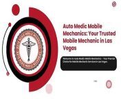 In need of auto repair services in Las Vegas? Auto Medic Mobile Mechanics has got you covered! Our team of experienced technicians specializes in providing on-the-go solutions for all your automotive needs. Whether it&#39;s a quick fix or a major overhaul, we bring our expertise right to your doorstep. With Auto Medic, convenience meets quality, ensuring your vehicle gets back on the road safely and swiftly. Trust us for reliable auto repair services in Las Vegas. Schedule your appointment today&#60;br/&#62;&#60;br/&#62;More Details - https://www.automedicmobile.com/mobile-auto-repair-las-vegas/