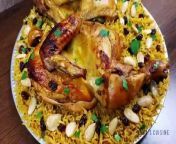 Here are the ingredients for the Arabic dish Kabsa ¹:&#60;br/&#62;- *Kabsa Spice Mix*&#60;br/&#62;- ½ teaspoon saffron&#60;br/&#62;- ½ teaspoon ground cinnamon&#60;br/&#62;- ½ teaspoon ground allspice&#60;br/&#62;- ½ teaspoon dried whole lime powder&#60;br/&#62;- ¼ teaspoon ground cardamom&#60;br/&#62;- ¼ teaspoon ground white pepper&#60;br/&#62;- *Kabsa Dish*&#60;br/&#62;- ¼ cup butter&#60;br/&#62;- 1 onion, finely chopped&#60;br/&#62;- 6 cloves garlic, minced&#60;br/&#62;- 1 (3 pound) whole chicken, cut into 8 pieces&#60;br/&#62;- ¼ cup tomato puree&#60;br/&#62;- 1 (14.5 ounce) can diced tomatoes, undrained&#60;br/&#62;- 3 carrots, peeled and grated&#60;br/&#62;- 2 whole cloves&#60;br/&#62;- 1 pinch ground nutmeg&#60;br/&#62;- 1 pinch ground cumin&#60;br/&#62;- 1 pinch ground coriander&#60;br/&#62;- salt and freshly ground black pepper to taste&#60;br/&#62;- 3 ¼ cups hot water, plus more if needed&#60;br/&#62;- 1 cube chicken bouillon&#60;br/&#62;- 2 ¼ cups unrinsed basmati rice&#60;br/&#62;- ¼ cup raisins&#60;br/&#62;- ¼ cup toasted slivered almonds