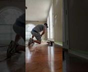 A man tried to use a hammer drill to rip up hardwood flooring. However, he hadn&#39;t realized that the power tool was in a setting that made the blade rotate rapidly. When he set the tool against the floor and turned it on, the rotating blade caused it to fly right out of his hands.