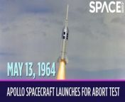 On May 13, 1964, NASA launched the second abort test of the Apollo spacecraft.&#60;br/&#62;&#60;br/&#62;This uncrewed mission would demonstrate that the launch escape system could safely eject the Apollo command module in case of an emergency. For the first test, the command module ejected just above the launchpad 15 seconds after liftoff. But the second time it stayed on top of the rocket for 44 seconds. It reached an altitude of almost 30,000 feet, which was six times higher than it went during the first test. By doing the test later in the flight, NASA was checking to see if the escape system worked well under high dynamic pressure. In other words, the rocket was under more mechanical stress because of the aerodynamics of its flight. It lifted off on a Little Joe II rocket from the White Sands Missile Range in New Mexico, and the abort test went mostly according to plan. The Command Module did bump in to the booster after they separated, and that damaged one of its parachutes. Thankfully it had two more parachutes, but the landing was still pretty rough.