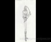A video of a pencil sketch, of a barbarian. Drawn by Scott Snider. Uploaded 04-01-2024.