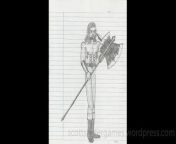 A video of a pencil sketch, of a barbarian. Drawn by Scott Snider. Uploaded 03-26-2024.