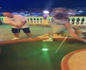 This woman was playing mini golf with her friend when she hilariously slipped and fell onto a cactus. Luckily, she seemed okay and the two burst out laughing at the hilarious incident.&#60;br/&#62;&#60;br/&#62;“The underlying music rights are not available for license. For use of the video with the track(s) contained therein, please contact the music publisher(s) or relevant rightsholder(s).”