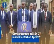 ODM has announced grassroots elections in 9 counties starting April 27, the party&#39;s Central Management Committee has said. &#92;