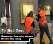Climate activists throw mashed potatoes on &#36;111 million Monet painting &#60;br/&#62; &#60;br/&#62;Environmental activists splash mashed potatoes on Claude Monet&#39;s &#92;