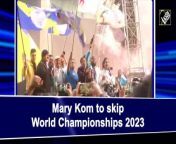 Olympic medallist Mary Kom kicked off the Friends of Tribal Society&#39;s solo marathon run in Kolkata on January 8 by waving off the inaugural flag. She expressed her best wishes to all the participants taking part in the IBA Women&#39;s World Championship 2023 after the flag-off ceremony and informed ANI that she will be unable to compete in the competition taking place in New Delhi from March 15 to 31st due an injury.&#60;br/&#62;&#60;br/&#62;“I will not be able to participate in IBA Women&#39;s World Championship 2023 due to injury. I am trying to recover soon. I hope we can get more champions from this championship. I wish all the best to the participants,” said Mary Kom.&#60;br/&#62;&#60;br/&#62;