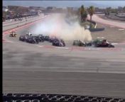 Indycar 2024 Thermal Club Race 1 Start Grosjean Veekey Crashes from hard chara elam