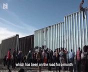Central American migrants arrive at US border in Mexico