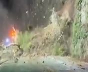 A landslide closed a section of a major US highway along the Pacific.Source: Caltrans District 1