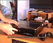 his device has 17â€³ screen, a built in keyboard, USB ports, stereo speakers, and a headphone jack, all built around the 60 GB PS3. Itâ€™s pretty darn impressive, and a lot of fun to watch.