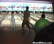 With a wicked spin like that out of the gutter, this guy is more likely to be a professional bowler than an amateur internet viral star.