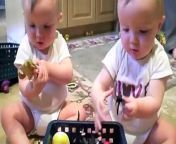 Funny video of our cute little twin boys as they hear Daddy do something very strange and the Twins Mimic Daddy&#39;s Sneeze