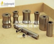 Cooksongold&#39;s Durston bangle forming die set is ideal for creating flat and anti plastic bangles. Its quick change carrier rod fits rigid into every size of vice and the set also includes a forming mallet to fit all dies. To view Cooksongold&#39;s full range of jewellery making supplies visit http://www.cooksongold.com.