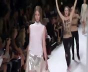 The biggest shock of Paris&#39;s spring-summer 2014 fashion shows came on the otherwise calm and gentle Nina Ricci catwalk, when two topless activists from protest group Femen crashed the podium.