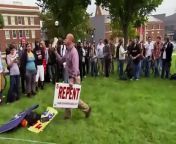 Witness what happens when a Christian protestor and cleavage meet at the University of Cincinnati&#39;s McMicken Commons. &#60;br/&#62; &#60;br/&#62;Check out: http://g4tv.com/campuspd/index/ for more